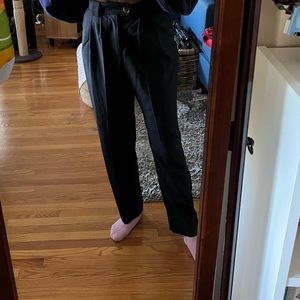 & Other Stories Black Press Crease Trousers Sz2